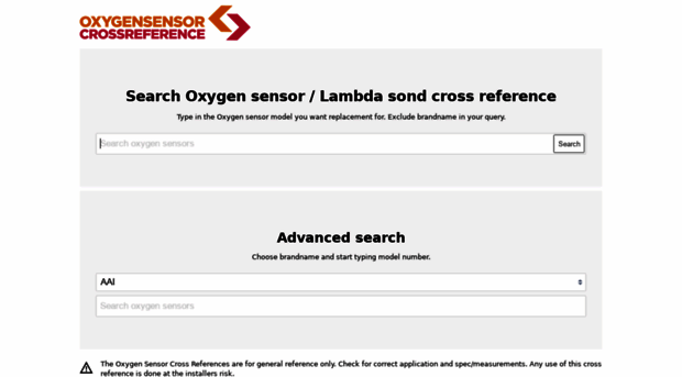 oxygensensor-crossreference.com