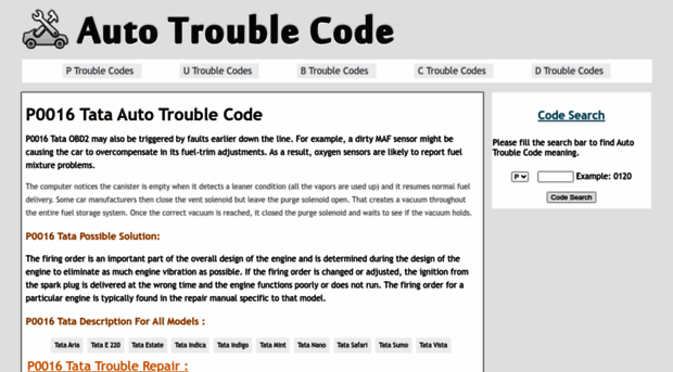 p0016-tata.autotroublecode.com