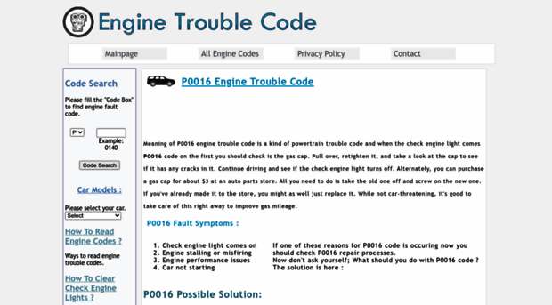p0016.enginetroublecode.com