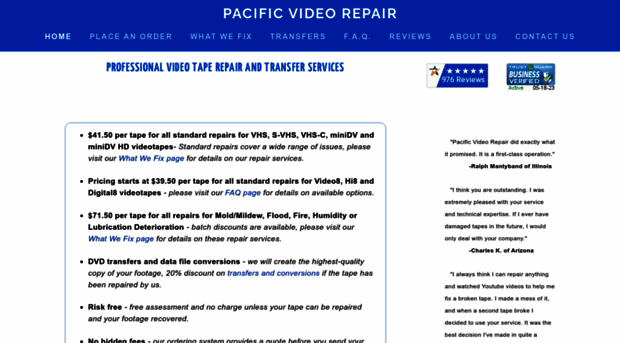 pacificvideorepair.com