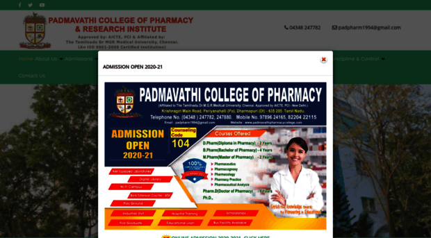 padmavathipharmacycollege.com