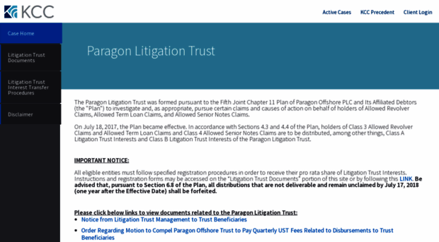 paragonlitigationtrust.com