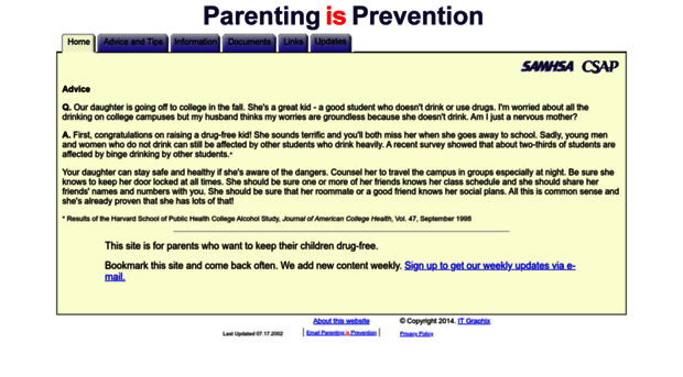 parentingisprevention.org