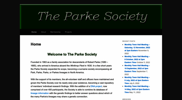 parkesociety.org