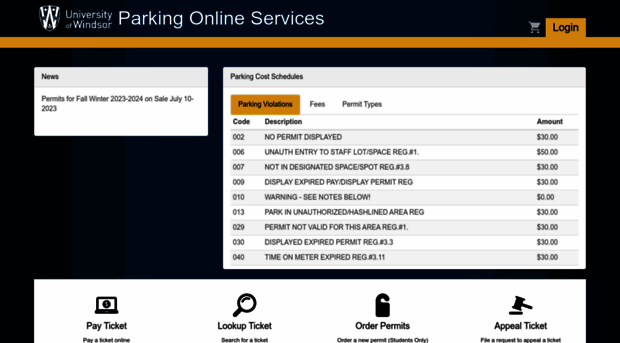 parkingonline.uwindsor.ca