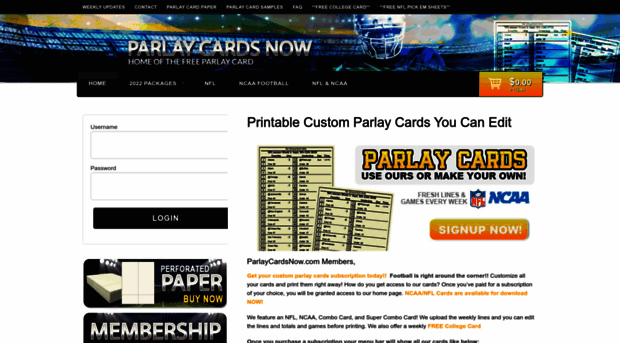 online college parlay cards