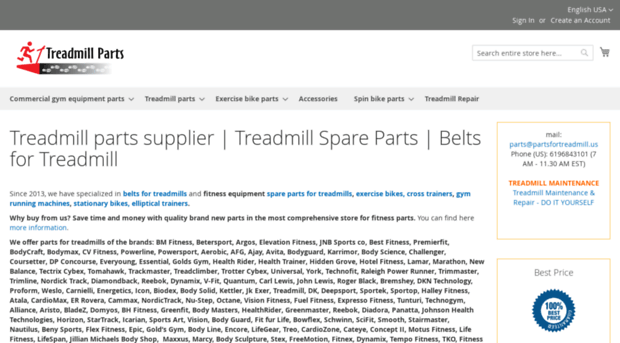 partsfortreadmill.us