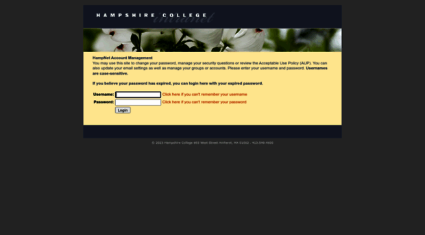 password.hampshire.edu