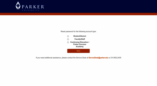 password.parker.edu