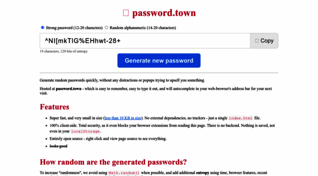 password.town