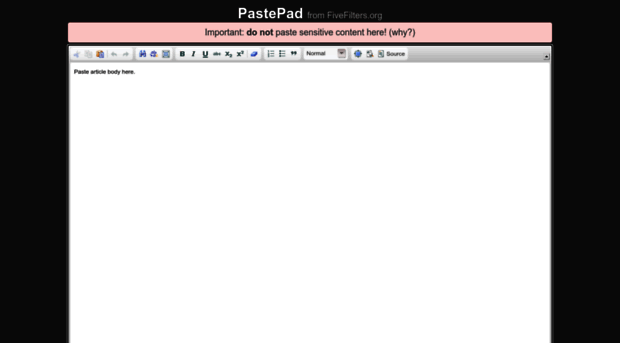 pastepad.fivefilters.org