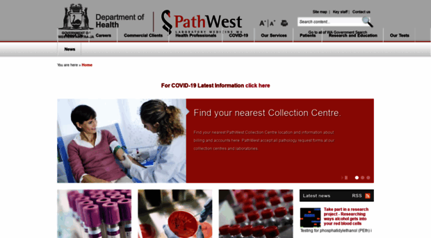 pathwest.com.au - Home - Collection Centre Listi... - Pathwest