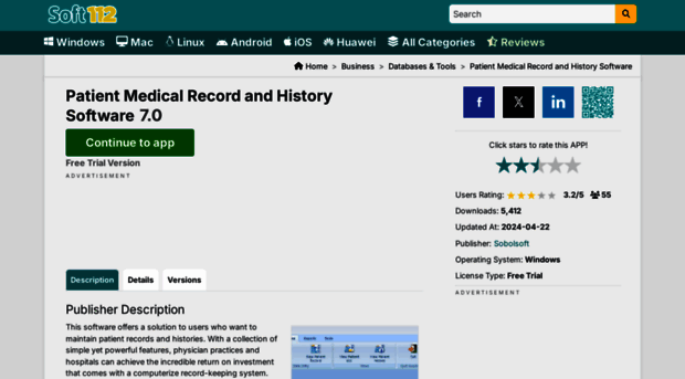 patient-medical-record-and-history-software.soft112.com