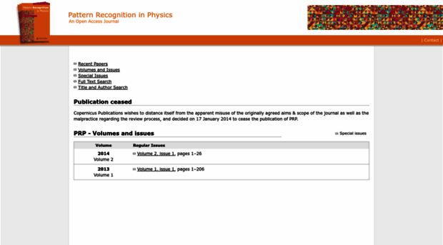 pattern-recogn-phys.net