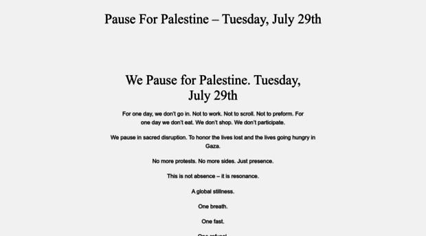 pauseforpalestine.com