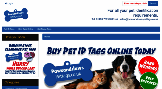 pawsandclawspettags.co.uk