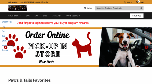 pawsandtailspetstore.com