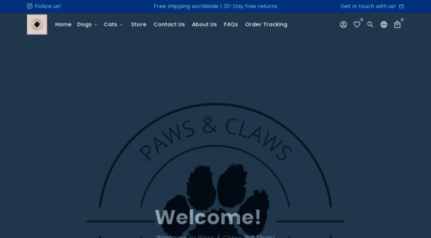 pawsclawspetshop.com