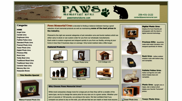 pawsmemorialurns.com