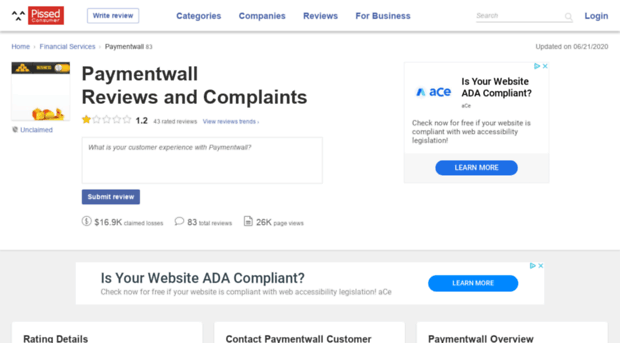 paymentwall.pissedconsumer.com