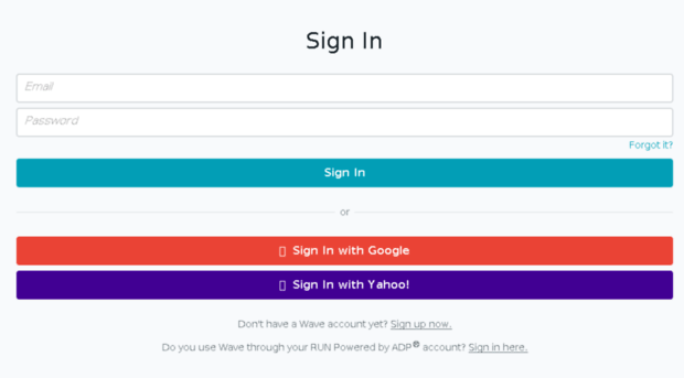 payroll.waveapps.com - Wave • Sign In - Payroll Wave Apps