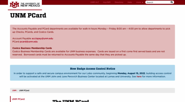 pcard.unm.edu