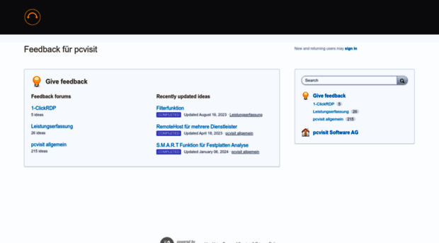 pcvisit.uservoice.com