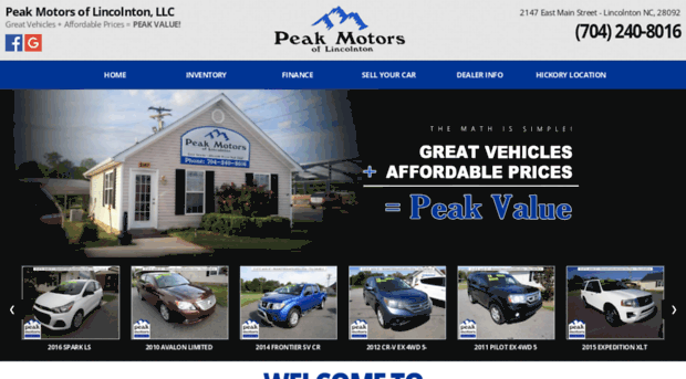 peakmotorslincolnton.com