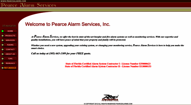 pearcealarms.com