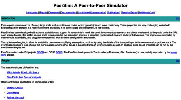 peersim.sourceforge.net