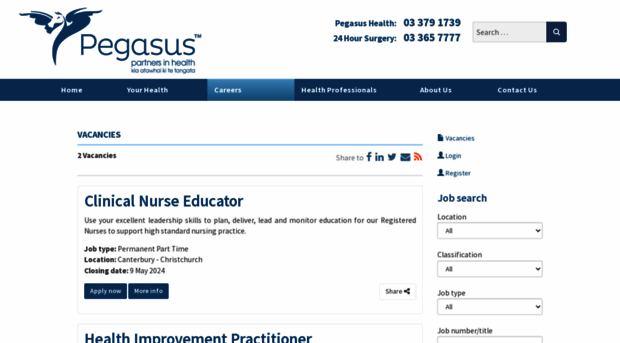 pegasushealth.careercentre.net.nz