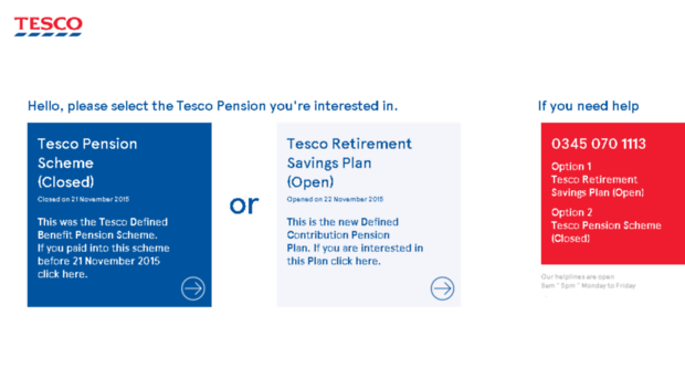 pensionwebsite Tesco Pension Scheme closed Pension