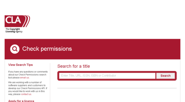 permissions.cla.co.uk
