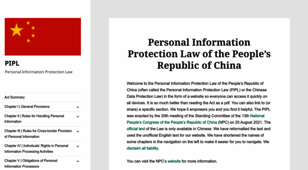 personalinformationprotectionlaw.com