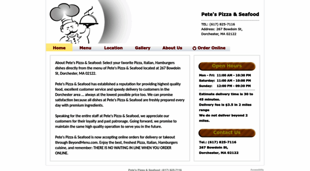 petespizzaandseafood.com