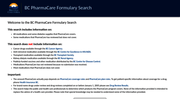 pharmacareformularysearch.gov.bc.ca