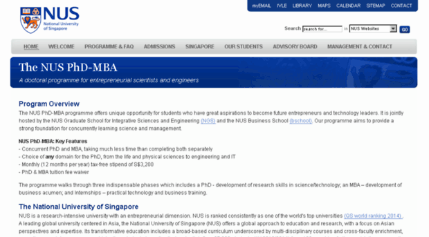 phd mba nus