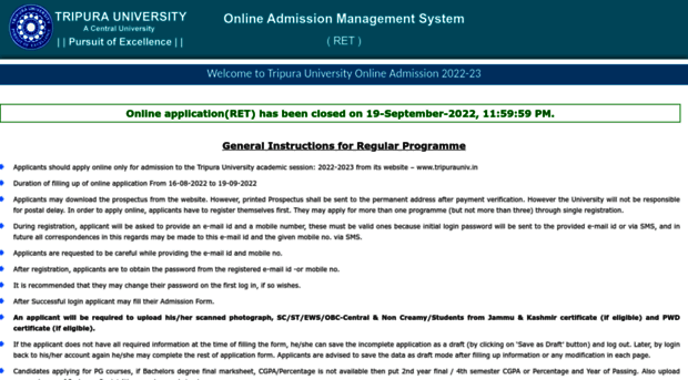 phdadmission.tripurauniv.in