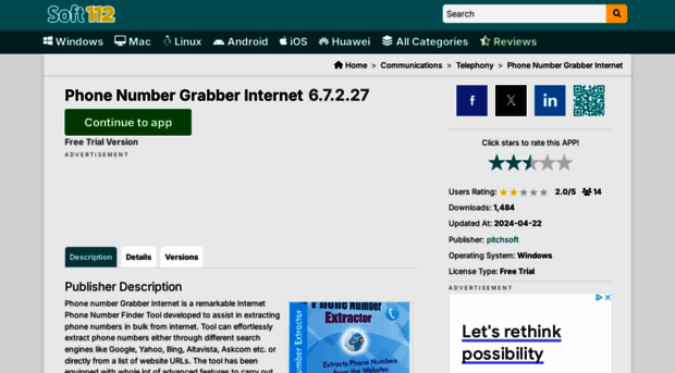 phone-number-grabber-internet.soft112.com
