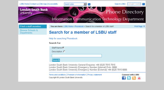 phonebook.lsbu.ac.uk