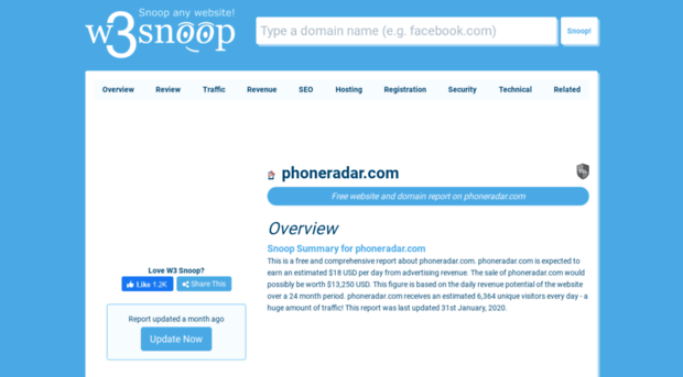 phoneradar.com.w3snoop.com