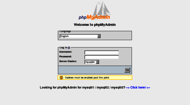 phpmyadmin.easyspace.com