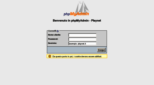 phpmyadmin.playnet.it