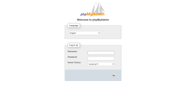 phpmyadmin.sjr.fi