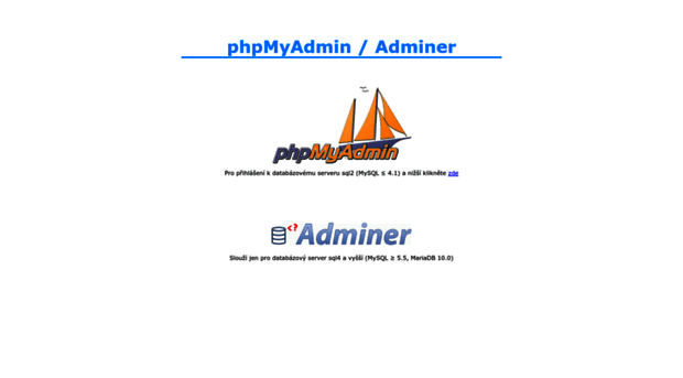 phpmyadmin.web4u.cz