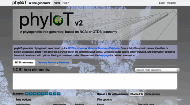 phylot.biobyte.de - phyloT : a phylogenetic tree g... - PhyloT Biobyte