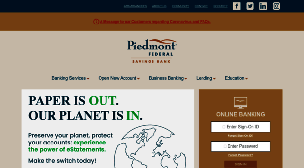 piedmontfederal.bank