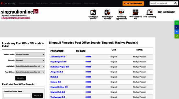pincode.singraulionline.in
