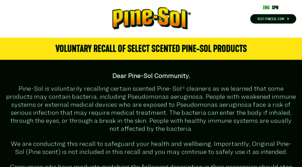 pinesolrecall.com