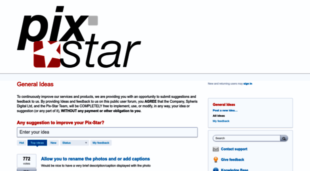 pixstar.uservoice.com